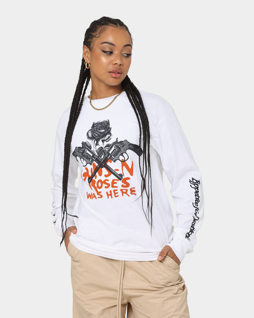 Guns n Roses Pistol Track Long Sleeve T-Shirt White