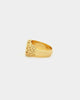 Saint Morta Letter Championship Ring Iced Gold