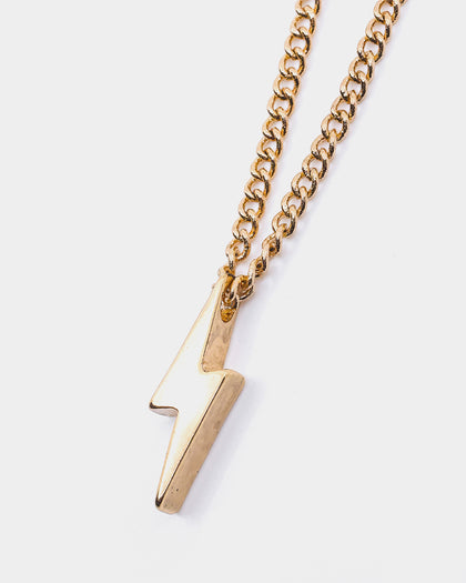 Wild For The Weekend Lightning Pendant Necklace Gold