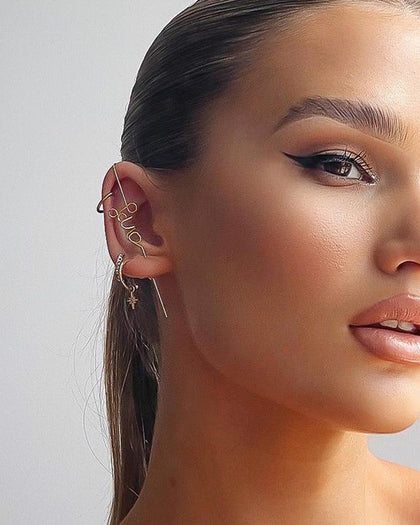 Raising Hell Women's Love Earring Cuff Gold