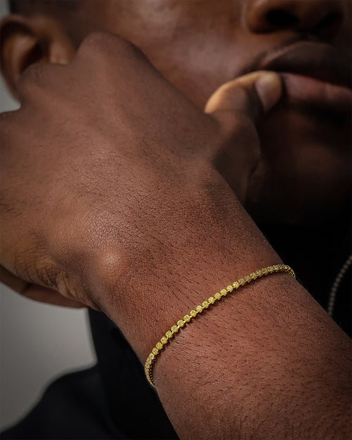 Saint Morta Micro Coloured Tennis Bracelet Gold/Green