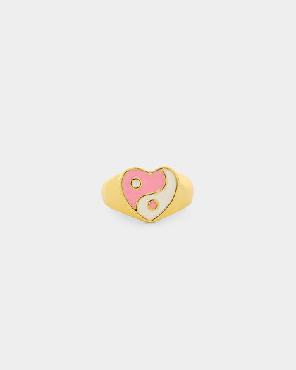 Raising Hell Women's Yin Yang Ring Gold/Pink