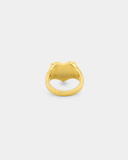 Raising Hell Women's Pastel Hearts Ring Gold/Blue