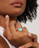 Raising Hell Women's Pastel Hearts Ring Gold/Blue