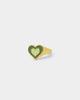 Raising Hell Women's Pastel Hearts Ring Gold/Green