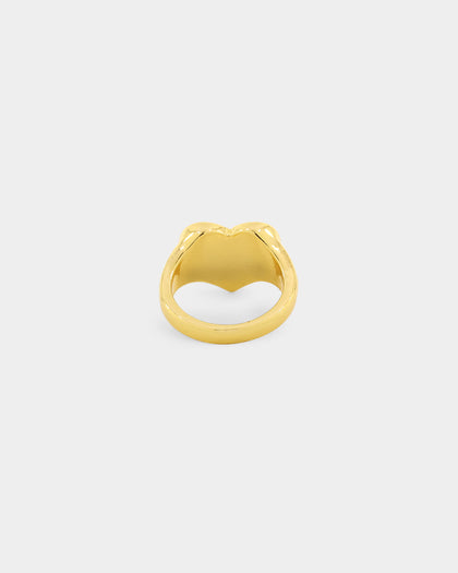Raising Hell Women's Pastel Hearts Ring Gold/Green