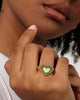 Raising Hell Women's Pastel Hearts Ring Gold/Green