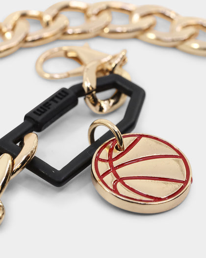 Wild for the Weekend Slam Dunk Basketball Bracelet Black/Gold/Red