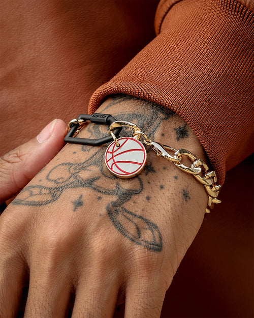 Wild for the Weekend Slam Dunk Basketball Bracelet Black/Gold/Red