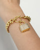 Raising Hell Women's Iced Padlock Bracelet Iced Gold