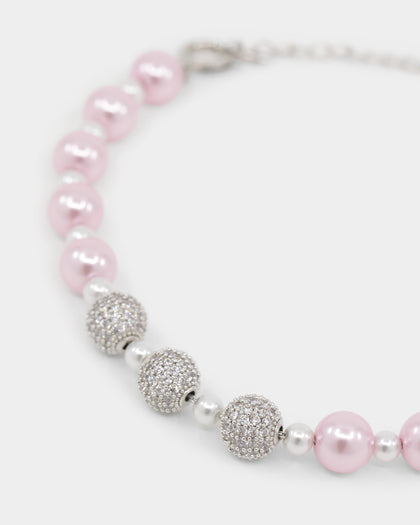 Raising Hell Pearl And Ice Bracelet Pink/Iced White