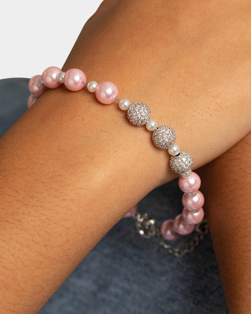 Raising Hell Pearl And Ice Bracelet Pink/Iced White