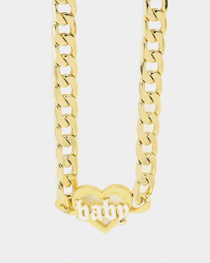 Raising Hell Women's Love Your Girl Chain Gold/White