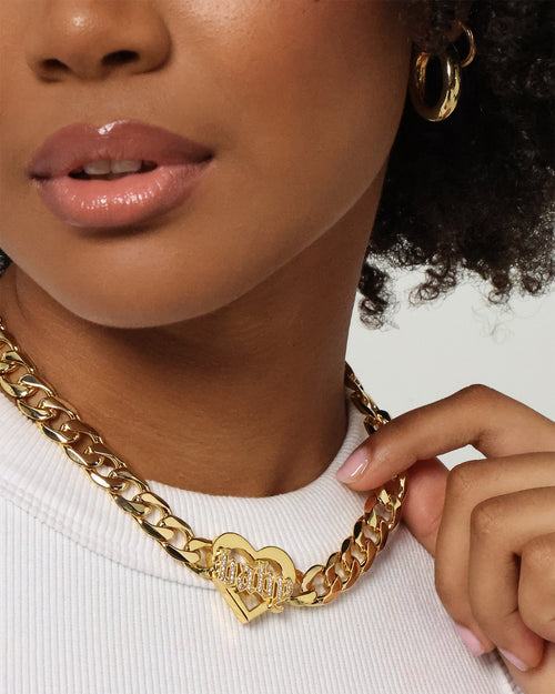 Raising Hell Women's Love Your Girl Chain Iced Gold