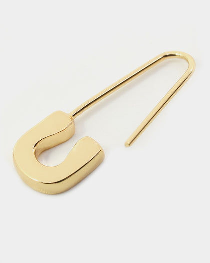 Raising Hell Women's Safety Pin Earrings Gold