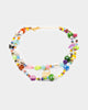 Raising Hell Women's Statement Bead Double Chain Necklace Multi-Coloured