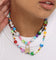 Raising Hell Women's Statement Bead Double Chain Necklace Multi-Coloured
