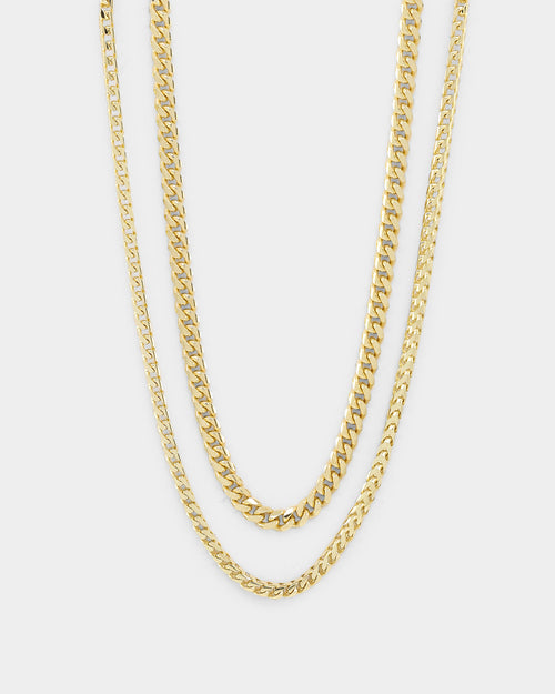 House Of Auric Cuban & Franco Stack 18K Gold Vermeil