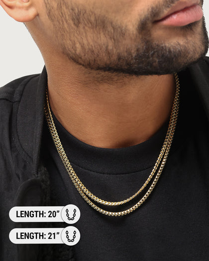 House Of Auric Cuban & Franco Stack 18K Gold Vermeil