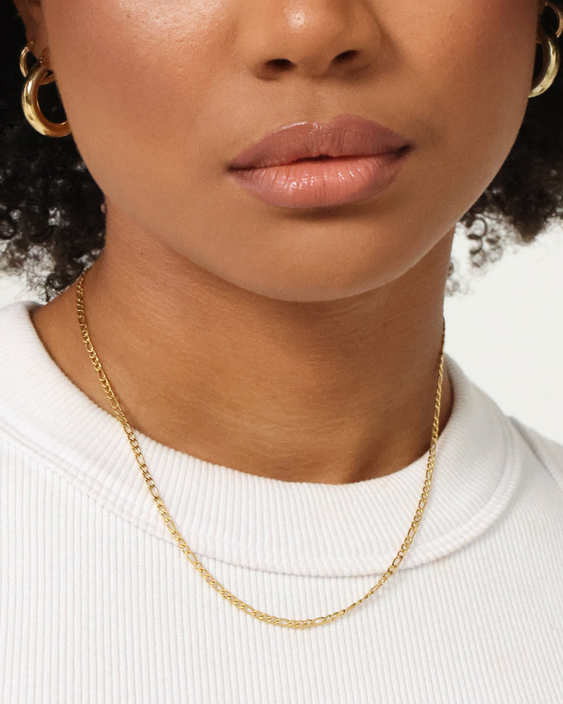 Raising Hell Women's Customisable Figaro Necklace Gold