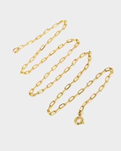 Raising Hell Women's Customisable Long Cable Necklace Gold