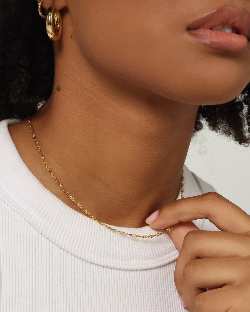 Raising Hell Women's Customisable Twist Necklace Gold