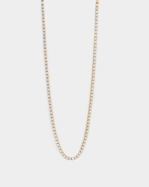 NXS 2MM Micro Tennis Necklace Gold