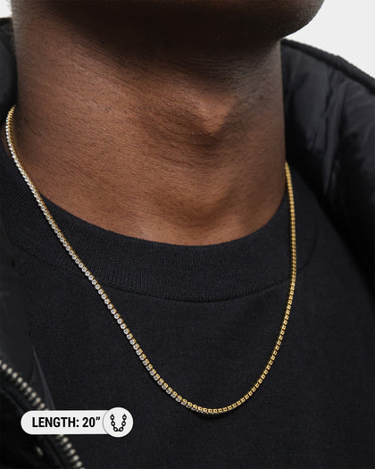 NXS 2MM Micro Tennis Necklace Gold