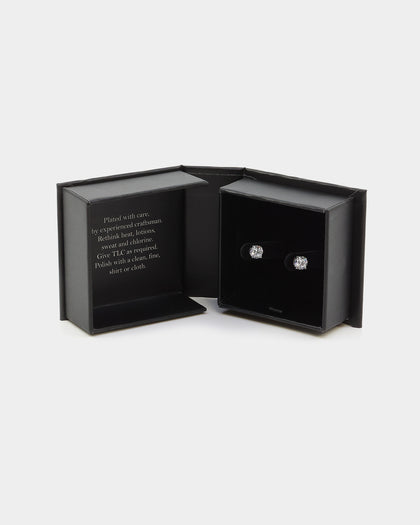 NXS Round Cut Earrings White Gold