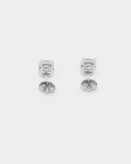 NXS Round Cut Earrings White Gold
