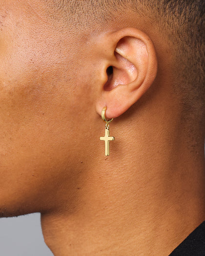 NXS Mini Cross Earring Gold