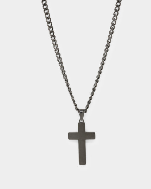 NXS Solid Cross Chain Black