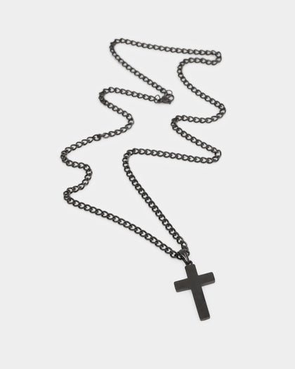 NXS Solid Cross Chain Black