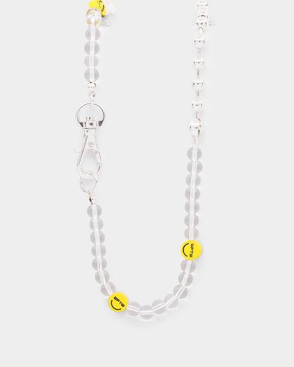Wild For The Weekend Smiley Beaded Necklace Silver