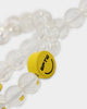 Wild For The Weekend Smiley Beaded Necklace Silver