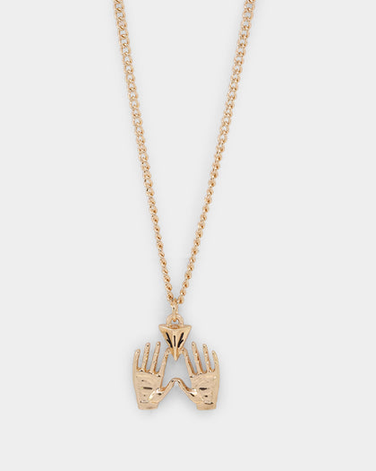 Wild For The Weekend All Hands Necklace Gold