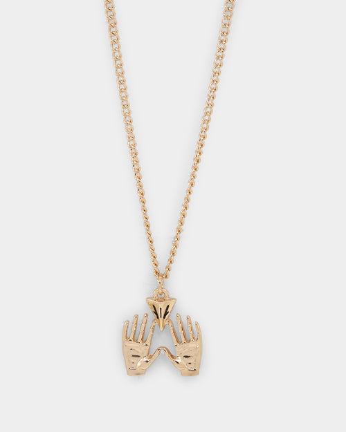 Wild For The Weekend All Hands Necklace Gold