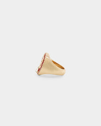 Wild For The Weekend Flame Signet Ring (Large) Gold