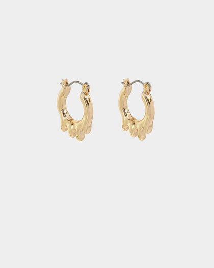 Wild For The Weekend Paint Dripping Earrings Gold