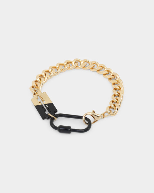 Wild for the Weekend pop punk razor chain bracelet Gold