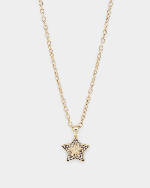 Wild for the Weekend pop punk star pendant necklace Gold