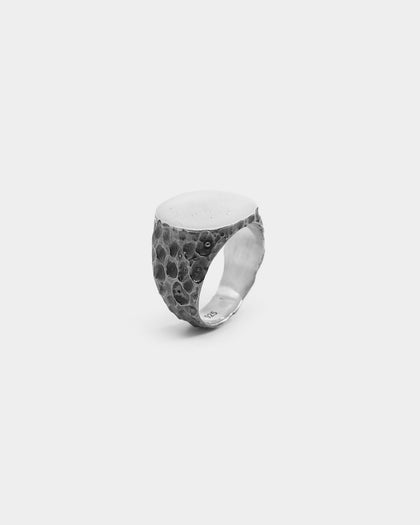 PYRA PYRA x BLKDVL Eroded Signet Ring Silver