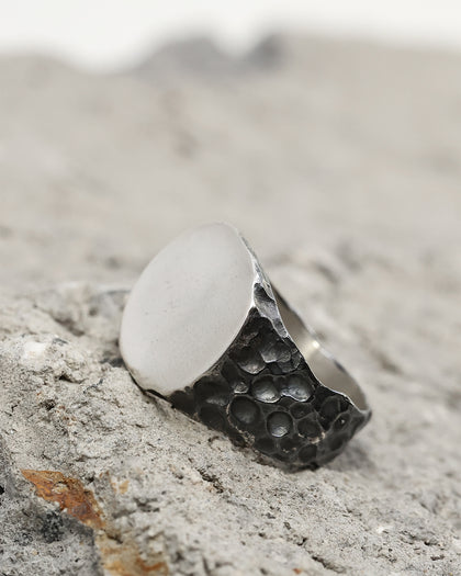 PYRA PYRA x BLKDVL Eroded Signet Ring Silver