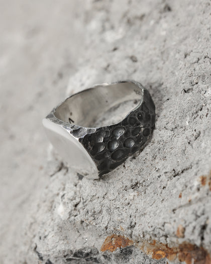 PYRA PYRA x BLKDVL Eroded Signet Ring Silver