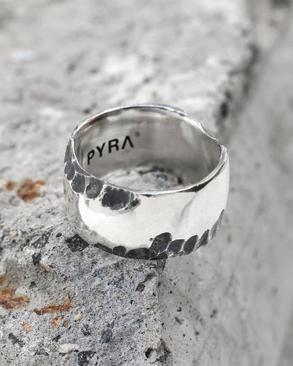 PYRA PYRA x BLKDVL Eroded Cuff Ring Silver