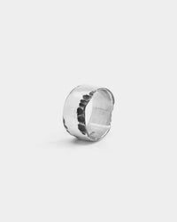 PYRA PYRA x BLKDVL Eroded Cuff Ring Silver
