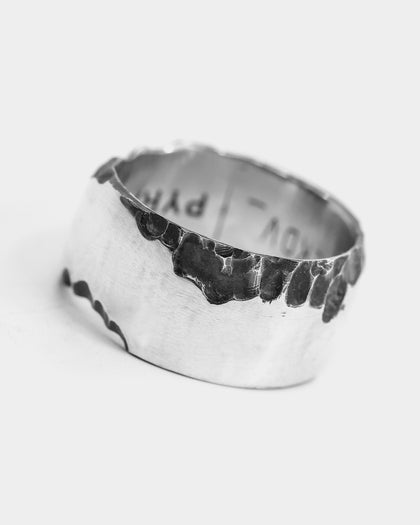 PYRA PYRA x BLKDVL Eroded Cuff Ring Silver