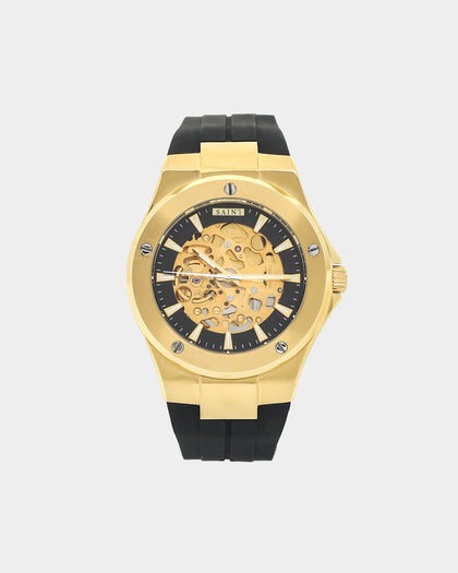 Saint Morta Gilad Skeleton Watch 42MM Black/Gold
