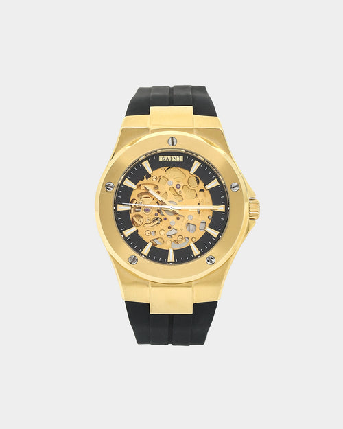 Saint Morta Gilad Skeleton Watch 42MM Black/Gold
