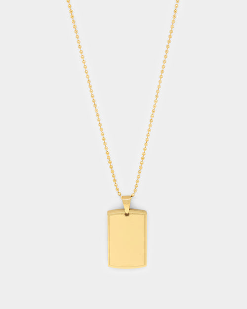 NXS Dog Tag Necklace Gold